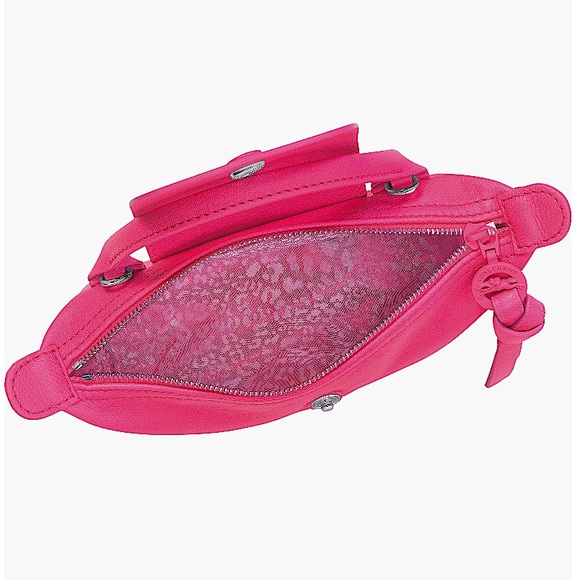 NEW🔥LONGCHAMP Le Pliage Pink Leather Mini Bag with Chain🔥 - Picture 7 of 16